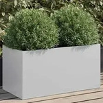 vidaXL Pflanzk&uuml;bel Silbern 62x30x29 cm Verzinkter Stahl