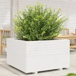 vidaXL Pflanzk&uuml;bel Wei&szlig; 80x80x49,5 cm Massivholz Kiefer