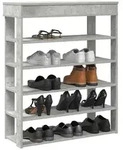 vidaXL Schuhregal Betongrau 80x30x98 cm Holzwerkstoff