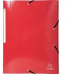 Exacompta 25x Sammelmappe + 3 Klappen Gummizug MAXI Karton 425g A4 Rot 55825E