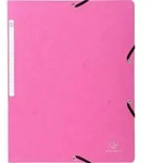 Exacompta 25x Eckspannmappe + Gummizug ohne Klappen, Karton, A4, Rosa, 5560E