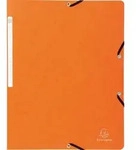 Exacompta 25x Eckspannmappe + Gummizug ohne Klappen, Karton, A4, Orange, 5564E