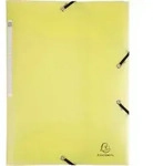 Exacompta 25x Sammelmappe A4 + Gummizug, 3 Klappen, PP, Gelb, 55179E