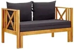 vidaXL 2-Sitzer-Gartenbank mit Kissen 122 cm Massivholz Akazie vidaXL 2-Sitzer-Gartenbank mit Kissen 122 cm Massivholz Akazie