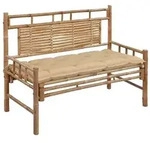 vidaXL Gartenbank mit Auflage 120 cm Bambus