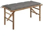 vidaXL Klappbare Gartenbank mit Auflage 118 cm Bambus