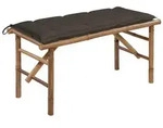 vidaXL Klappbare Gartenbank mit Auflage 118 cm Bambus