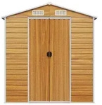 vidaXL Ger&auml;tehaus Hellbraun 191x470x198 cm Verzinkter Stahl