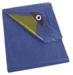 Perel Abdeckplane - Blau/Khaki - Strapazierf&auml;hig - 10 x 12 m