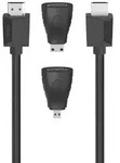 Hama High Speed HDMI?-Kabel, 4K, Ethernet, 1,50 m + 2 HDMI?-Adapter