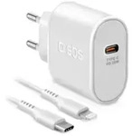 SBS TETRKITPD20LIGW - Indoor - AC - 1 m - Wei&szlig; - 20 W - Fast charging