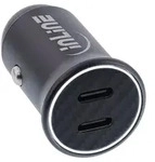 InLine&reg; USB KFZ Stromadapter Power Delivery, 2x USB-C, schwarz, max. 33W Strom /