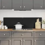 vidaXL K&uuml;chenr&uuml;ckw&auml;nde 2 Stk. Schwarz 70x60 cm Hartglas