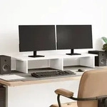 vidaXL Monitorst&auml;nder Wei&szlig; 100x27x15 cm Holzwerkstoff