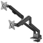 Goobay 70814 Pro Doppel-Monitorhalterung mit Gasdruckfeder, schwarz - f&uuml;r Monitore