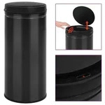 vidaXL Automatischer Sensor-M&uuml;lleimer 80 L Kohlenstoffstahl Schwarz