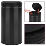 vidaXL Automatischer Sensor-M&uuml;lleimer 60 L Kohlenstoffstahl Schwarz