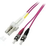 Duplex Jumper LC-ST 50/125&mu;m, OM4, LSZH -- erika violett, 2.0mm, 20m Kabel