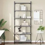 vidaXL B&uuml;cherregal 6 B&ouml;den Grau Sonoma 76x32x192 cm Holzwerkstoff