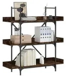 vidaXL B&uuml;cherregal 3 B&ouml;den R&auml;uchereiche 100x33x108,5 cm Holzwerkstoff
