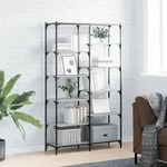 vidaXL B&uuml;cherregal Grau Sonoma 100x32x170 cm Holzwerkstoff und Eisen