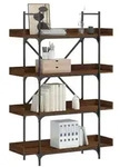 vidaXL B&uuml;cherregal 4 B&ouml;den Braun Eiche-Optik 100x33x145,5 cm
