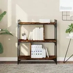 vidaXL B&uuml;cherregal 3 B&ouml;den R&auml;uchereiche 76x32x88 cm Holzwerkstoff