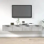 vidaXL Wandschr&auml;nke 2 Stk. Betongrau 68x30x20 cm Holzwerkstoff