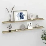 vidaXL Wandregale 2 Stk. Wei&szlig; und Sonoma-Eiche 115x9x3 cm