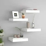 vidaXL Schweberegale 4 Stk. Wei&szlig; 23x23,5x3,8 cm MDF