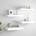 vidaXL Schweberegale 4 Stk. Wei&szlig; 40x23x3,8 cm MDF