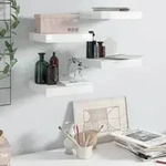 vidaXL Schweberegale 4 Stk. Hochglanz-Wei&szlig; 23x23,5x3,8 cm MDF