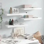 vidaXL Schweberegale 4 Stk. Hochglanz-Wei&szlig; 60x23,5x3,8 cm MDF