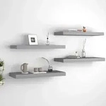 vidaXL Schweberegale 4 Stk. Grau 60x23,5x3,8cm MDF