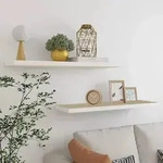 vidaXL Schweberegale 2 Stk. Eiche und Wei&szlig; 90x23,5x3,8 cm MDF