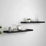 vidaXL Schweberegale 2 Stk. Schwarz 90x23,5x3,8 cm MDF