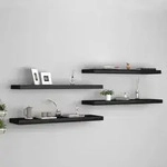 vidaXL Schweberegale 4 Stk. Schwarz 90x23,5x3,8 cm MDF