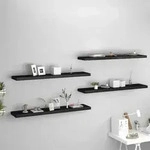 vidaXL Schweberegale 4 Stk. Schwarz 120x23,5x3,8 cm MDF