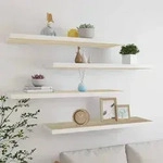 vidaXL Schweberegale 4 Stk. Eichen-Optik und Wei&szlig; 120x23,5x3,8 cm MDF