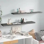 vidaXL Schweberegale 2 Stk. Hochglanz-Grau 120x23,5x3,8 cm MDF