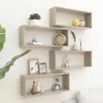 vidaXL W&uuml;rfelregale 4 Stk. Sonoma-Eiche 60x15x23 cm Holzwerkstoff