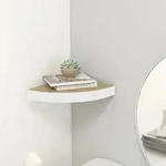 vidaXL Eck-Schweberegal Eichen-Optik und Wei&szlig; 25x25x3,8 cm MDF