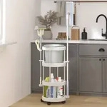 vidaXL Reinigungswagen mit Aufbewahrungskorb Aluminium
