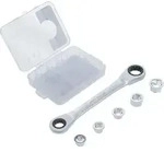 Ratschen-Ringschl&uuml;ssel - mit 7 Adaptern - Schl&uuml;sselweite 8 bis 14 x 19 mm