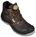 "Schn&uuml;r-Stiefel - Gr. 36 - Weite 10,5 - schwarz/orange abgesetzt - genarbtes