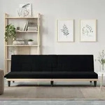 vidaXL Schlafsofa mit Getr&auml;nkehaltern Schwarz Stoff
