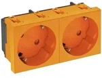 OBO Bettermann 6120105 Ger&auml;teeinsatz 2fach Steckdose (B x H x T) 90 x 45 x 42mm 1