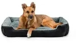 lionto Hundebett, weiches Kuschelbett mit herausnehmbarem Wendekissen &