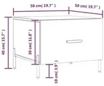 vidaXL Couchtische 2 Stk. Grau Sonoma 50x50x40 cm Holzwerkstoff
