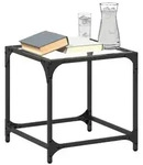 vidaXL Couchtisch mit Glasplatte Transparent 40x40x40 cm Stahl